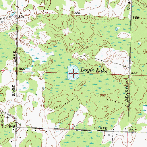 Topographic Map of Doyle Lake, MI