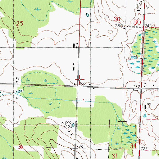 Topographic Map of Doyle School, MI