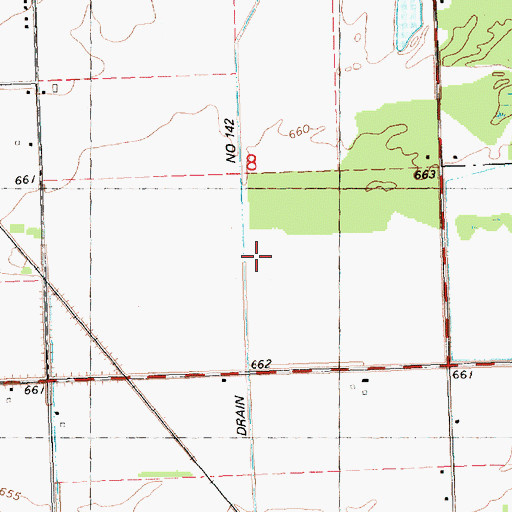Topographic Map of Drain Number One Hundred Forty-two, MI