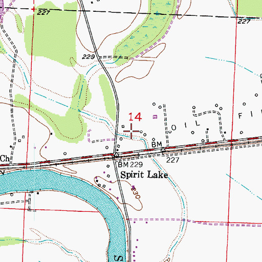 Topographic Map of Spirit Lake Oil and Gas Field, AR