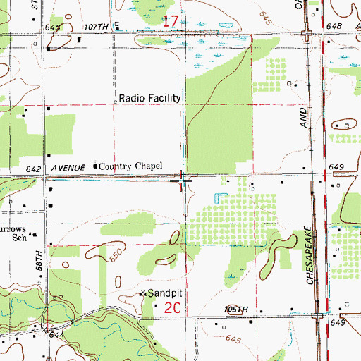 Topographic Map of Drum Ditch, MI