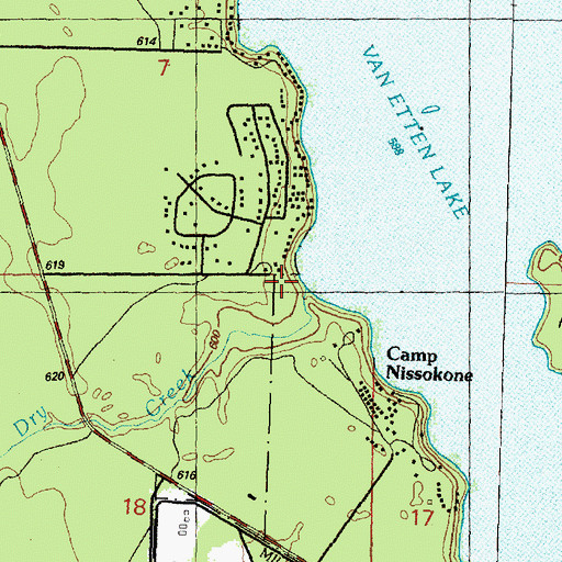 Topographic Map of Dry Creek, MI