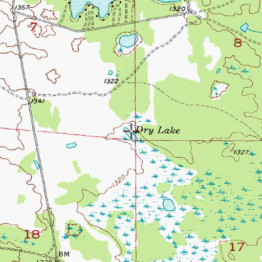 Topographic Map of Dry Lake, MI