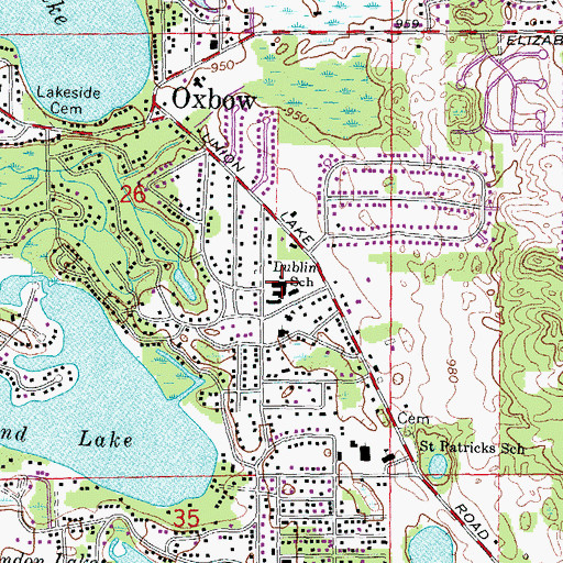 Topographic Map of Dublin School, MI
