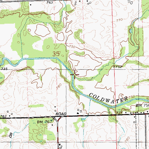 Topographic Map of Duck Creek, MI
