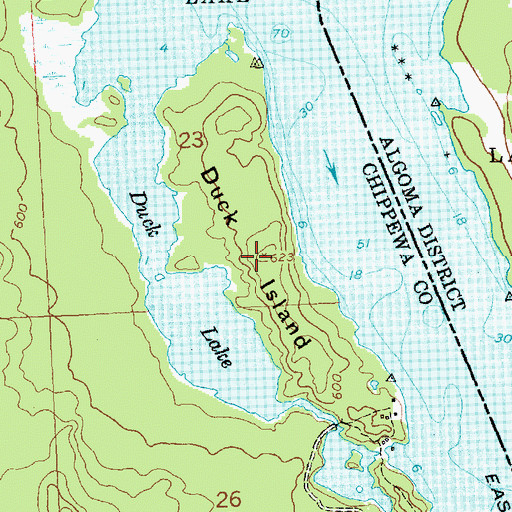 Topographic Map of Duck Island, MI