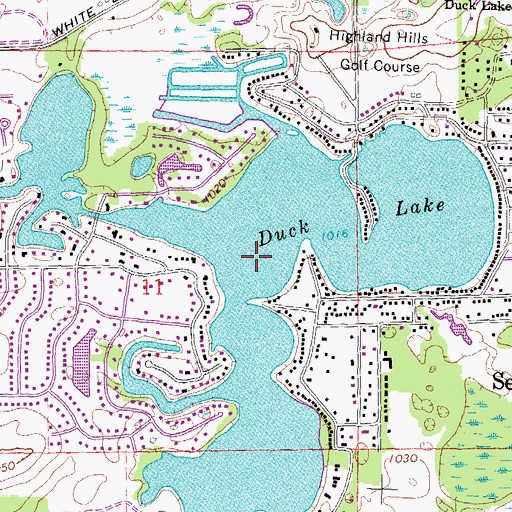Topographic Map of Duck Lake, MI