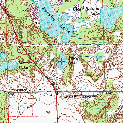 Topographic Map of Duck Lake, MI