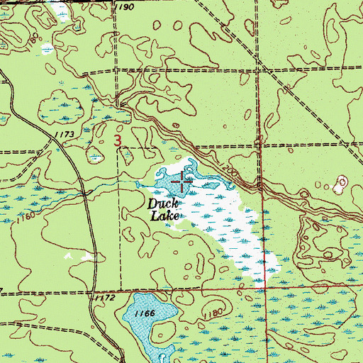 Topographic Map of Duck Lake, MI