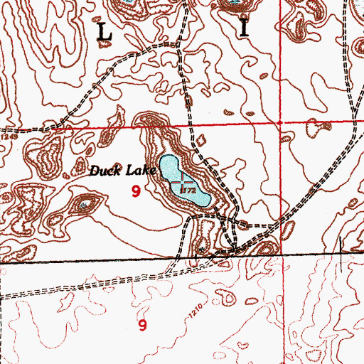 Topographic Map of Duck Lake, MI