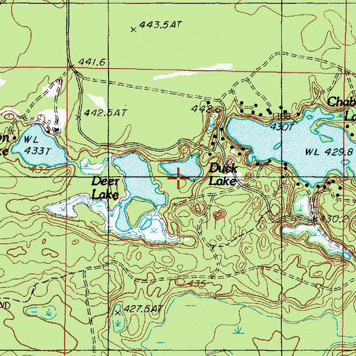 Topographic Map of Duck Lake, MI