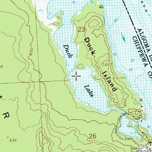 Topographic Map of Duck Lake, MI
