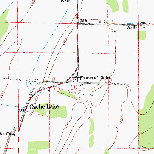 Topographic Map of Church of Christ, AR