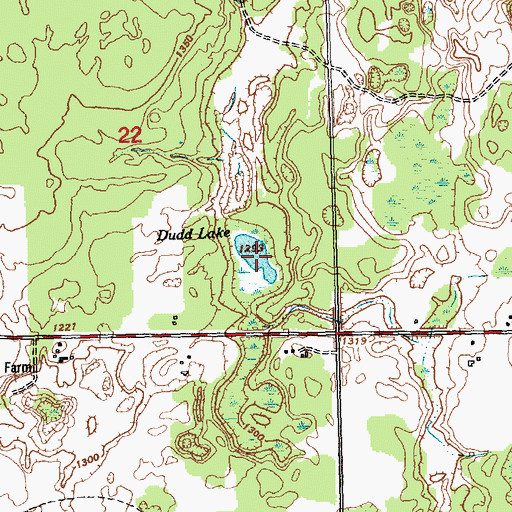 Topographic Map of Dudd Lake, MI