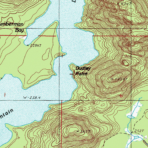 Topographic Map of Dudley Point, MI