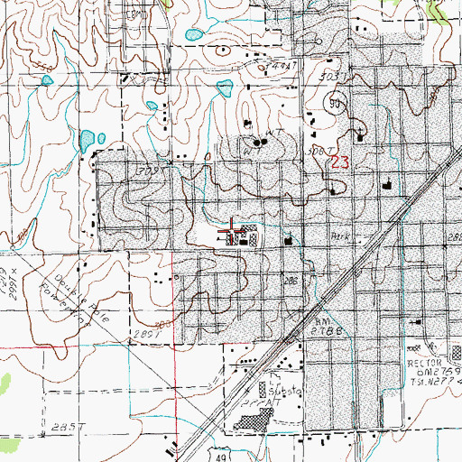 Topographic Map of Clay County Central High School, AR
