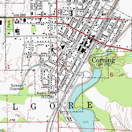 Topographic Map of Clay County Courthouse, AR