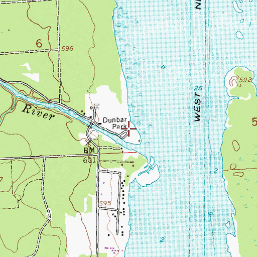 Topographic Map of Dunbar Park, MI