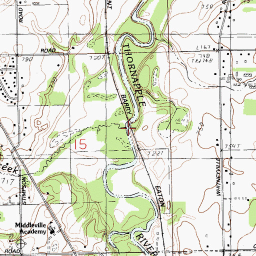 Topographic Map of Duncan Creek, MI