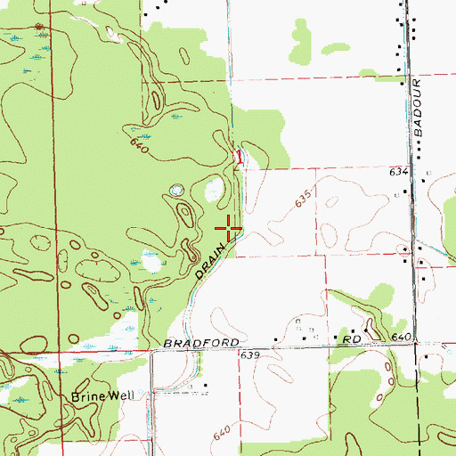 Topographic Map of Duncan Drain, MI
