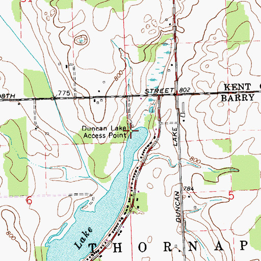 Topographic Map of Duncan Lake Access Point, MI