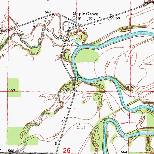 Topographic Map of Dunlap Drain, MI