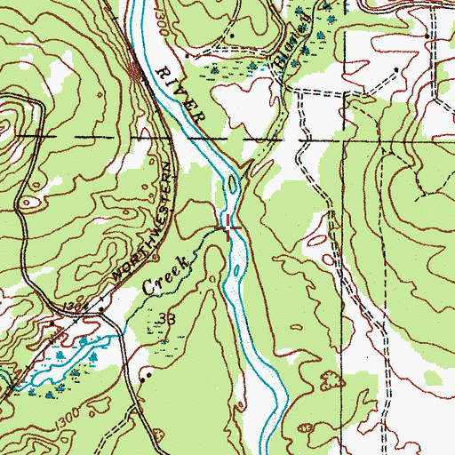 Topographic Map of Dunn Creek, MI