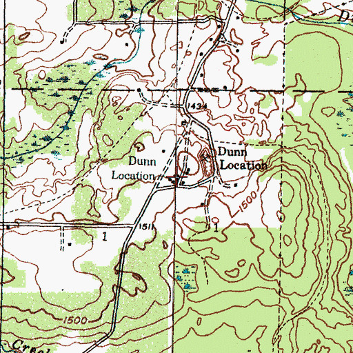 Topographic Map of Dunn Location, MI