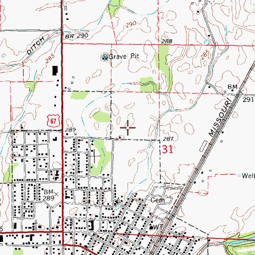 Topographic Map of Corning High School, AR