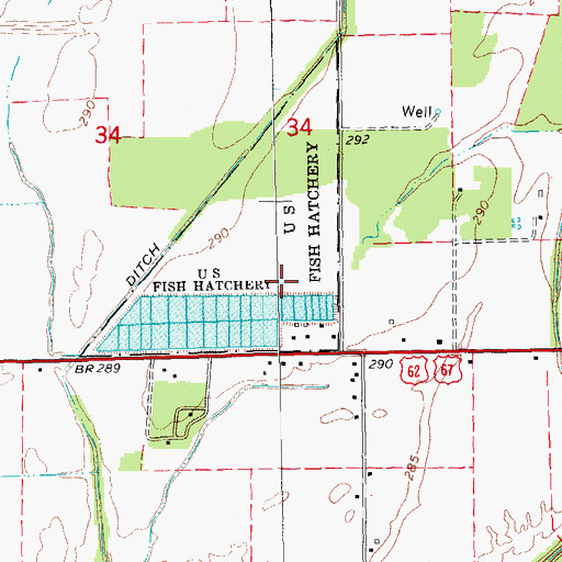 Topographic Map of Corning National Fish Hatchery, AR