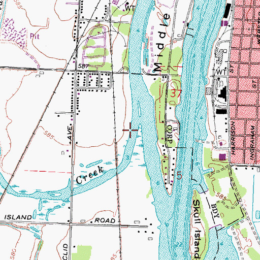 Topographic Map of Dutch Creek, MI