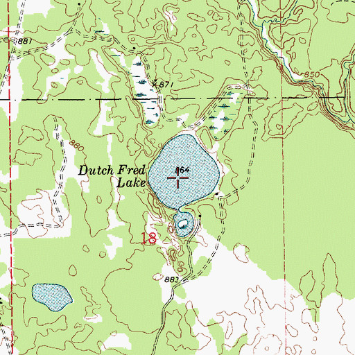 Topographic Map of Dutch Fred Lake, MI