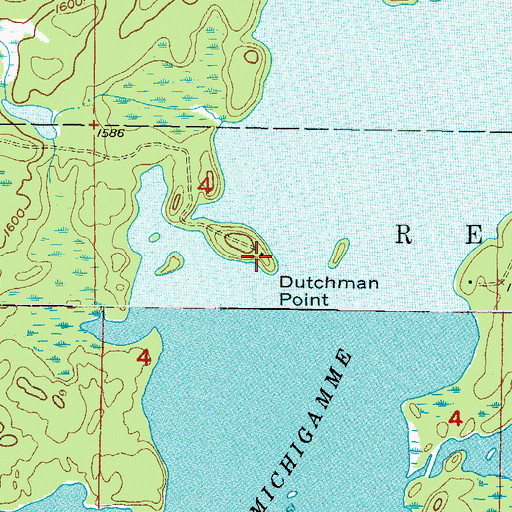 Topographic Map of Dutchman Point, MI