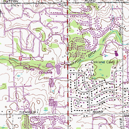 Topographic Map of Dutton Ditch, MI