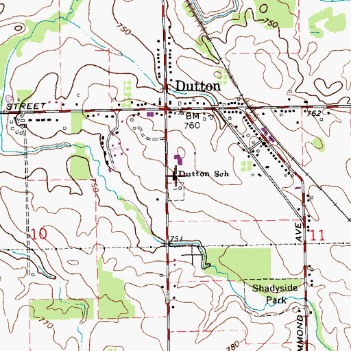 Topographic Map of Dutton Christian School, MI
