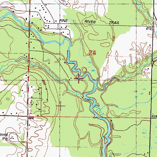 Topographic Map of Duval Creek, MI