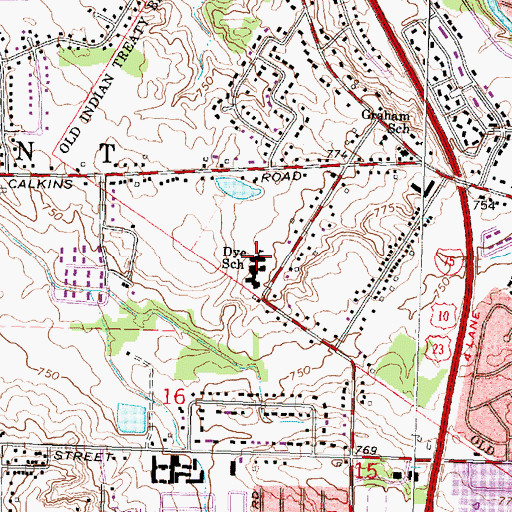 Topographic Map of Dye School, MI