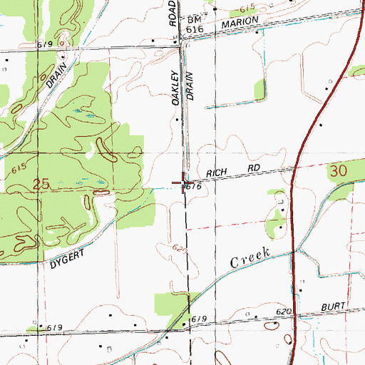 Topographic Map of Dygert Drain, MI