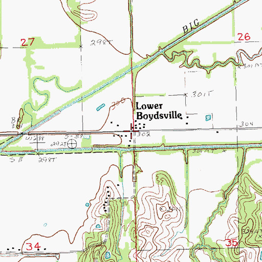 Topographic Map of Lower Boydsville, AR