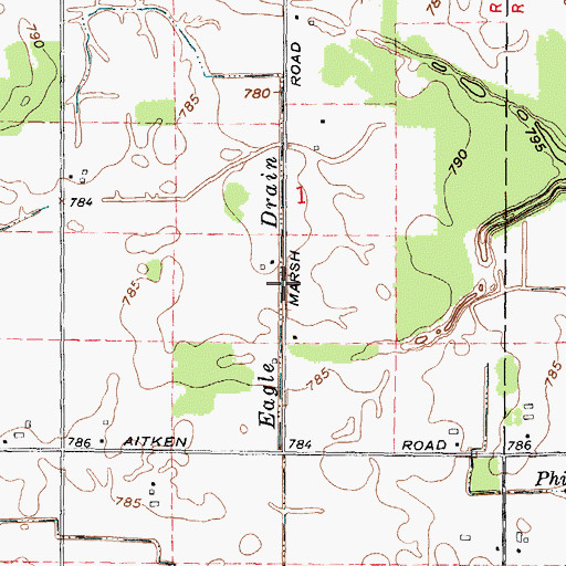 Topographic Map of Eagle Drain, MI