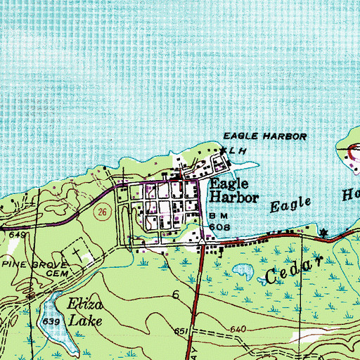 Topographic Map of Eagle Harbor, MI