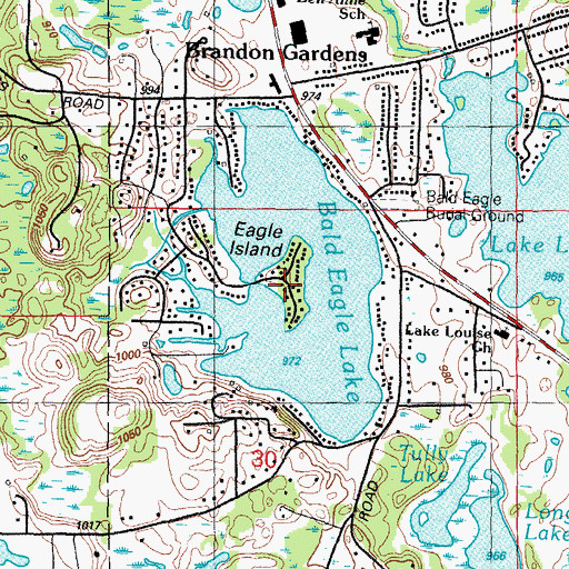 Topographic Map of Eagle Island, MI