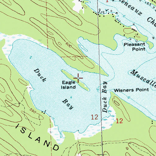 Topographic Map of Eagle Island, MI