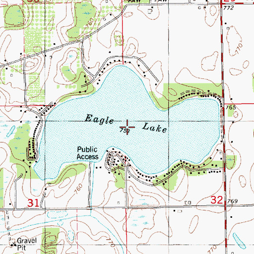 Topographic Map of Eagle Lake, MI