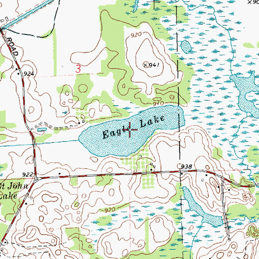 Topographic Map of Eagle Lake, MI