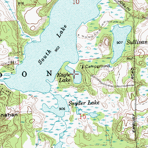 Topographic Map of Eagle Lake, MI