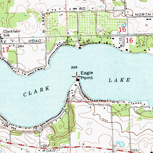 Topographic Map of Eagle Point, MI