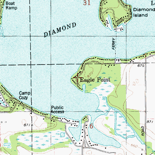 Topographic Map of Eagle Point, MI