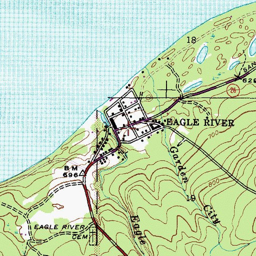 Topographic Map of Eagle River, MI