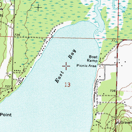 Topographic Map of East Bay, MI